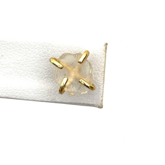 Raw Quartz Stud Earrings Prong Setting - Picture 6 of 6